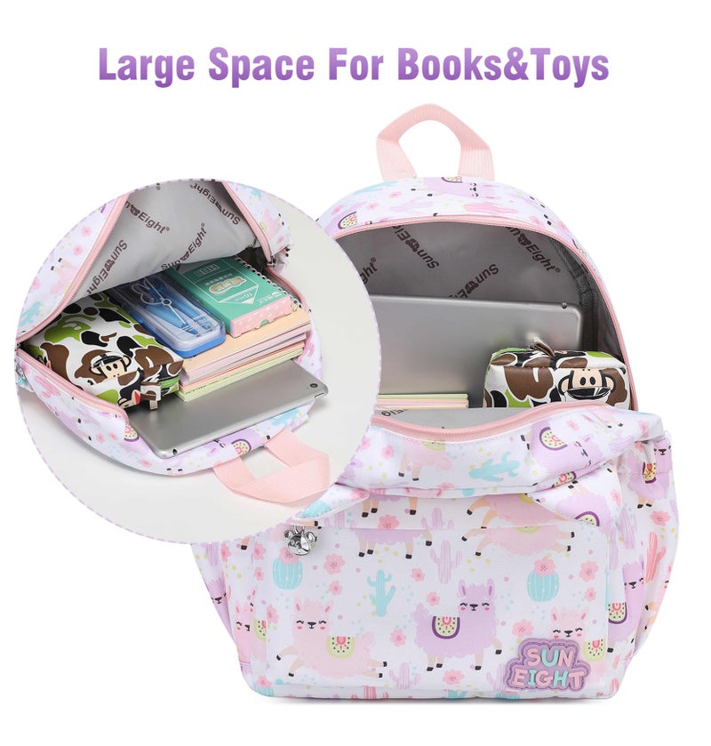 SUN EIGHT Preschool Toddler Kids Backpack Small 3D Cartoon Dinosaur Lunch Daycare School Bookbag Animal Travel Bags for Boy For 2-5 Years old, Cute Dinosaur, SE90074, White - Image 5